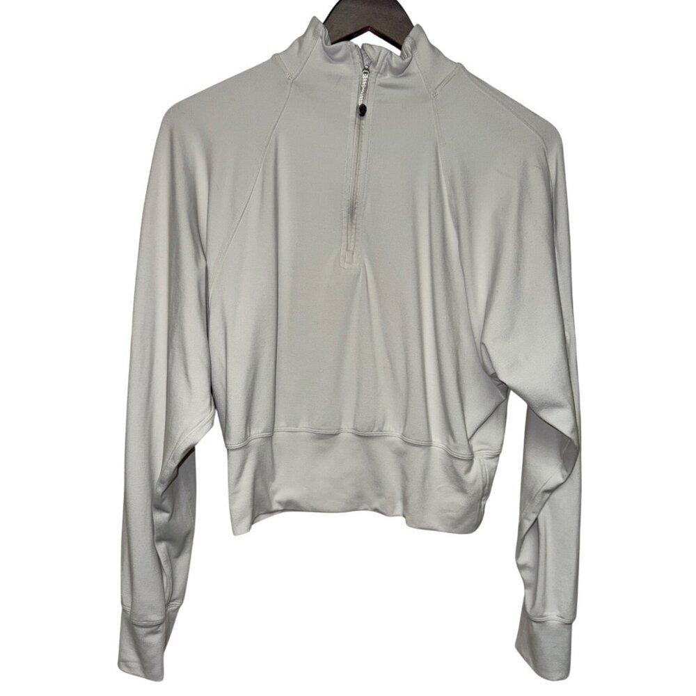 Lululemon Ready to Rulu Women's Half-Zip Pullover White Long Sleeve Size 4